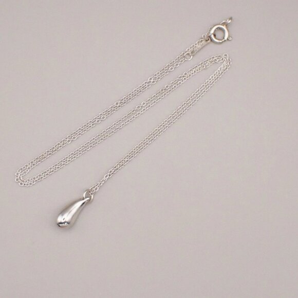 Tiffany & Co. Jewelry - Tiffany & Co. Logo Tear Drop Chain Necklace Pendant Ag 925 Silver 09YH713
